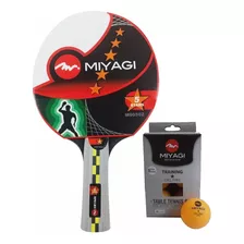 Kit Raqueta Ping Pong 5 Estrellas + Pelotas Tenis Mesa Profe