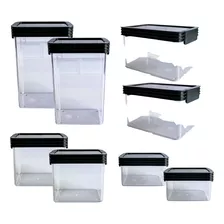 Set X 8 Contenedor Organizador Taper Hermético Acrílico 