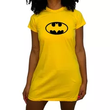 Vestido Feminino Batman Super Heroi Dc Curto Camisetão