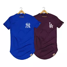 Kit 2 Camisas Longline Blusas Alongadas Estilo New La Ny