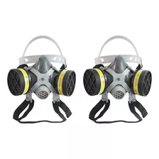 Kit 2 Máscara Respirador Facial 2 Filtros Gases E Vapores