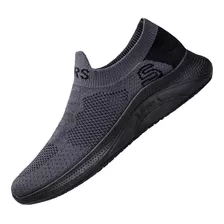 Zapatillas Negro/gris Sin Cordones Importadas
