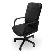 Silla De Escritorio Mrb Tango Word Ergonómica Negra Con Tapizado De Cuero Sintético