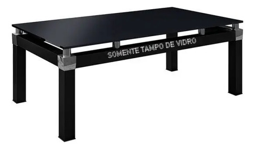 Tampo Vidro Serigrafado Preto 6mm 80cm X 40 + 4mm 22cm X 90 Preto