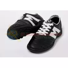 2433-tenis Futbol Manriquez Kid Mid Tm Negro/blanco