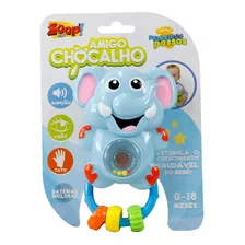 Chocalho C/ Som E Luz Para Bebê - Elefante - Zoop Toys