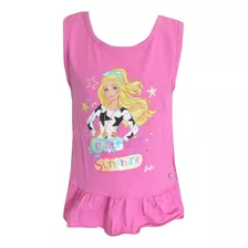 Remera Musculosa Barbie Sunshine Infantil Con Bolado