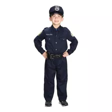 Disfraz Para Niño Oficial De Policia Traje Con Gorro Y