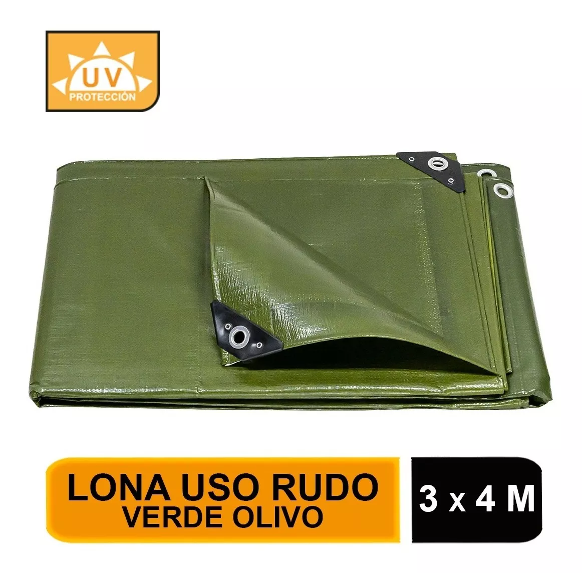 Lona Uso Rudo, Verde Olivo, 3 X 4 M, Truper Expert 16374