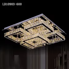 Lustre Cristal Moderno Espelhado Quadrado Sobrepor Gesso