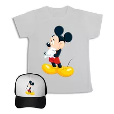 Mickey Mause Camiseta + Gorra Combo Para Niños