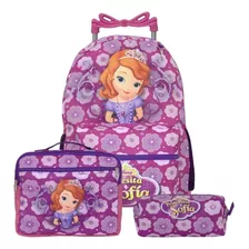 Kit Mochila Com Rodinha Princesa Sofia