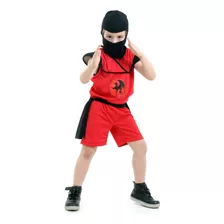 Fantasia Do Ninja Vermelho Macacão - Infantil