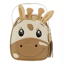 Mochila Infantil Escolar De Bichinho P Girafa Marrom