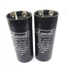 Kit 2 Capacitor Eletrolítico 430-516uf 110v P/ Motor 2cv Weg