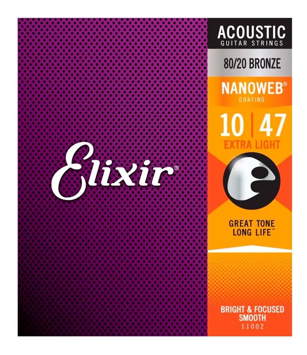 Paquete De Cuerdas Guitarra Acústica 10/47 Elixir 11002