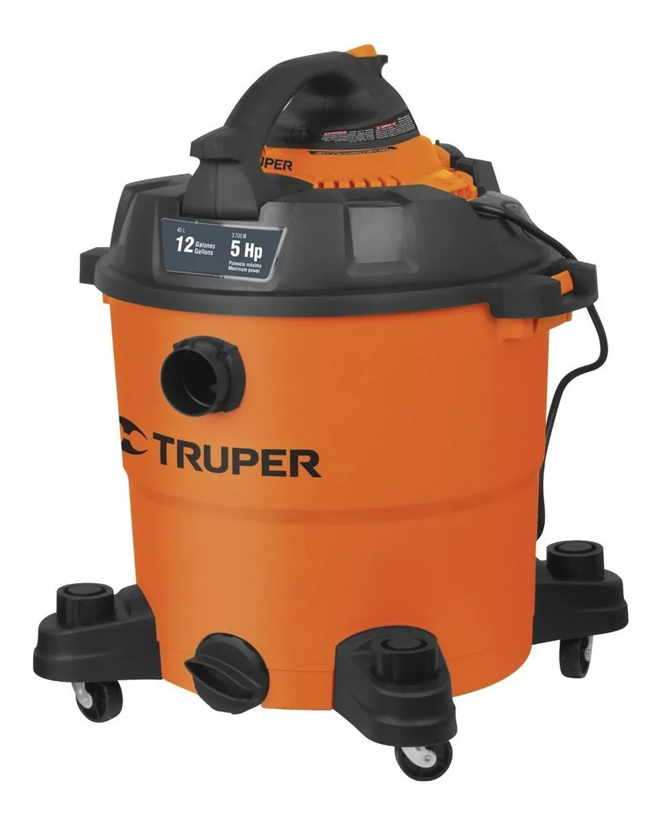 Aspiradora De Tacho Truper Aspi-12 45l Naranja Y Negra 120v 60hz