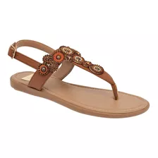 Sandalia Pata De Gallo Lady One Ro4537 Camel Para Mujer Tx6