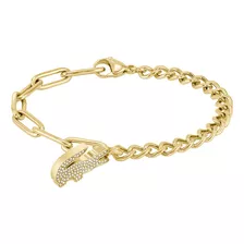 Pulsera Lacoste Crocodile De Acero Dorado 2040147