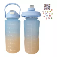 Termo Botella De Agua Motivacional Con Pitillo 2 Litros