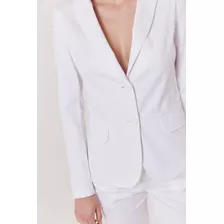 Blazer Saco Clásico Algodón Forrado Bolsillos Mujer