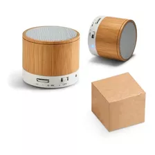 Caixa De Som Portátil Sem Fio Bluetooth Bambu Madeira