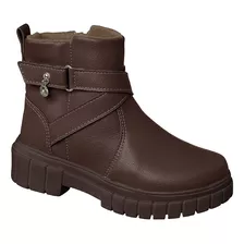 Bota Coturno Infantil Feminina Ortopé Glam Boot Marrom 