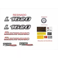 Kit Adesivo Emblema Resinado Mercedes Benz L 1620 Top Brake Cor Prata