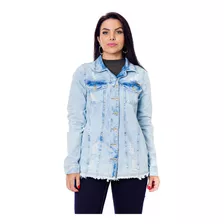 Jaqueta Jeans Feminina Longa Sem Elastano Clara S3970