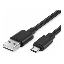 Cable Micro-usb Acordonado + Alta Calidad 3 Metros 3mt Vs Color Negro