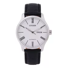 Reloj Citizen Hombre Automatico Nh835008a Color De La Malla Negro Color Del Bisel Plateado Color Del Fondo Blanco