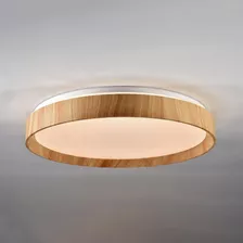 Plafon Led Simil Madera Nordico 50cm Diametro Control Remoto