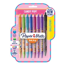 Boligrafo Retractil Kilometrico Papermate Pastel 8 Piezas