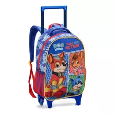 Kit Mochila Rodinha Estojo Lancheira Infantil Dog Heroes