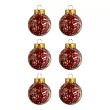 Set X6 Bolas Navideñas Relleno Brilloso 6 Cm Adorno Navidad