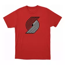 Remera Basket Nba Portland Trail Blazers Roja Logo Completo