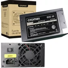 Fuente 600w Cromax 20+4 Sata Fan 8cm Negra Box