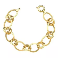 Pulseira Elos Ovais 2x1 20 Gramas 14mm Ouro 18k 750