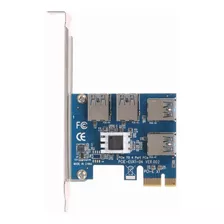 Placa Multiplicadora Riser Pci-e 1 X 4 Usb 3.0 Rig Mineração