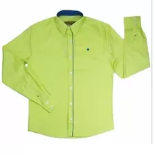 Camisa Social Lisa Elegance Amarelo Claro - M.pollo