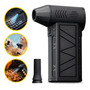 Mini Ventilador Soprador Ar Turbo 130000rpm Sem Fio Recarregável Usb 3 Níveis Jato Forte Portátil Multiuso Limpeza Teclado Carro Acende Churrasqueira Simake Preto 127/220v