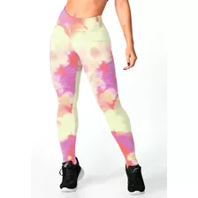 Calça Legging Estampada Tiedye, Arco Iris Colorida, Academia