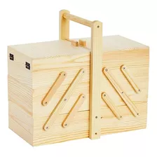 Wooden Sewing Box Organizer For Sewing Supplies With 3 ...