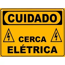 10 Placa Advertência Perigo Cuidado Cerca Elétrica Alumínio