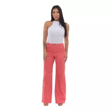 Calça Jeans Feminina Wide Leg Estilo Pantalona Blogueira