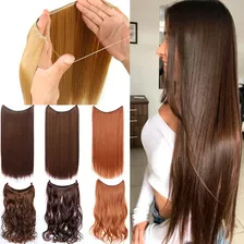 Extensiones Cortina Pelo Simil Natural Vincha Hilo Invisible