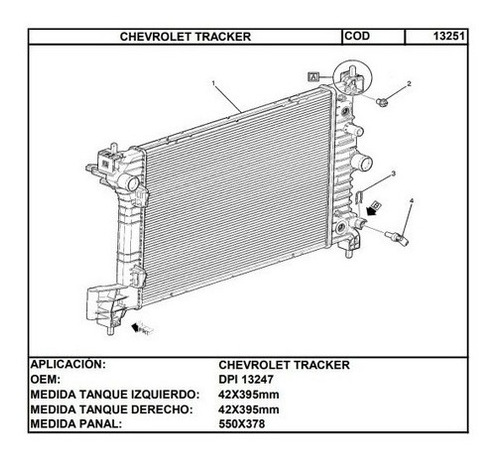 Radiador Agua Para Chevrolet Sonic Tracker 2012 2018 Foto 3