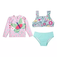 Conjunto Praia Infantil Proteção Solar Uv50 3 Peças Tip Top