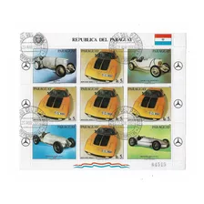 Paraguay 1983 Autos Mercedes Benz Historia Hoja Block 9 Val