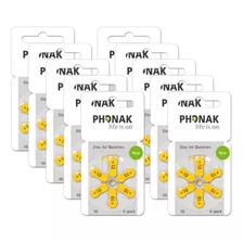 60 Pilhas Baterias P10 Aparelho Auditivo - Phonak 